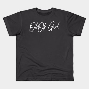 Okok girl White Design Kids T-Shirt